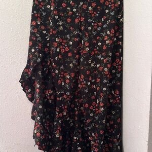 Floral Black Skirt